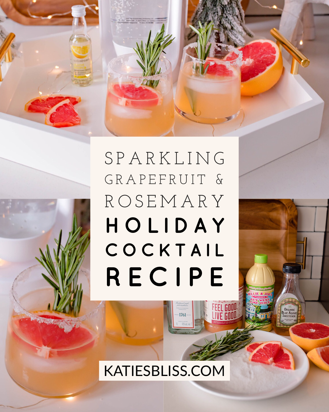 Sparkling Grapefruit Rosemary Holiday Cocktail