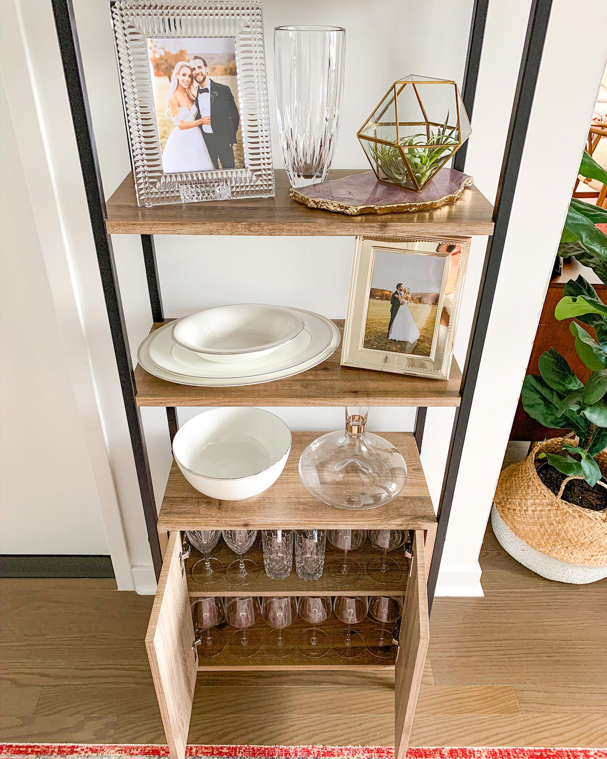 Entryway Bookcase Decor and Organization