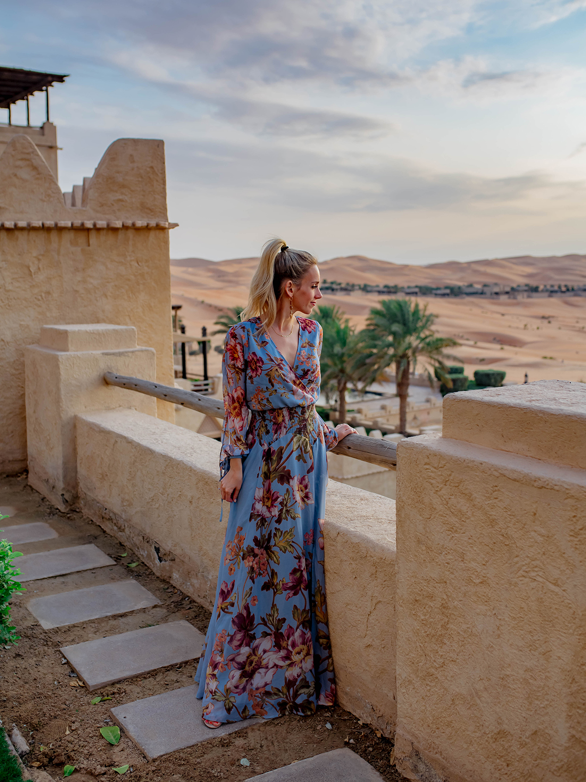 Blue Floral Maxi Dress