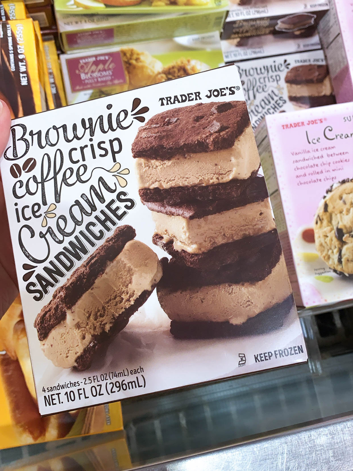 Trader Joes Brownie Crisp Coffee Ice Cream Sandwiches