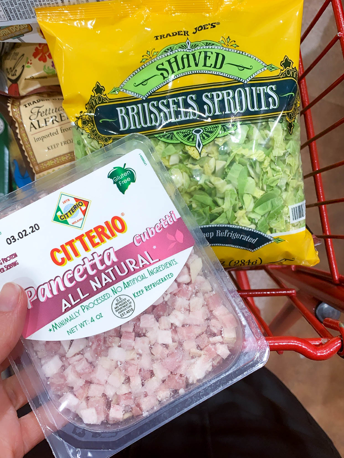 Trader Joes Brussels and Pancetta