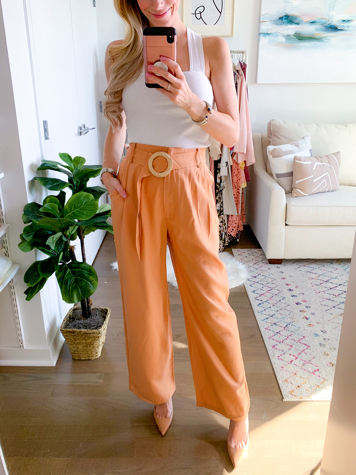 Anthropologie Belted Pants