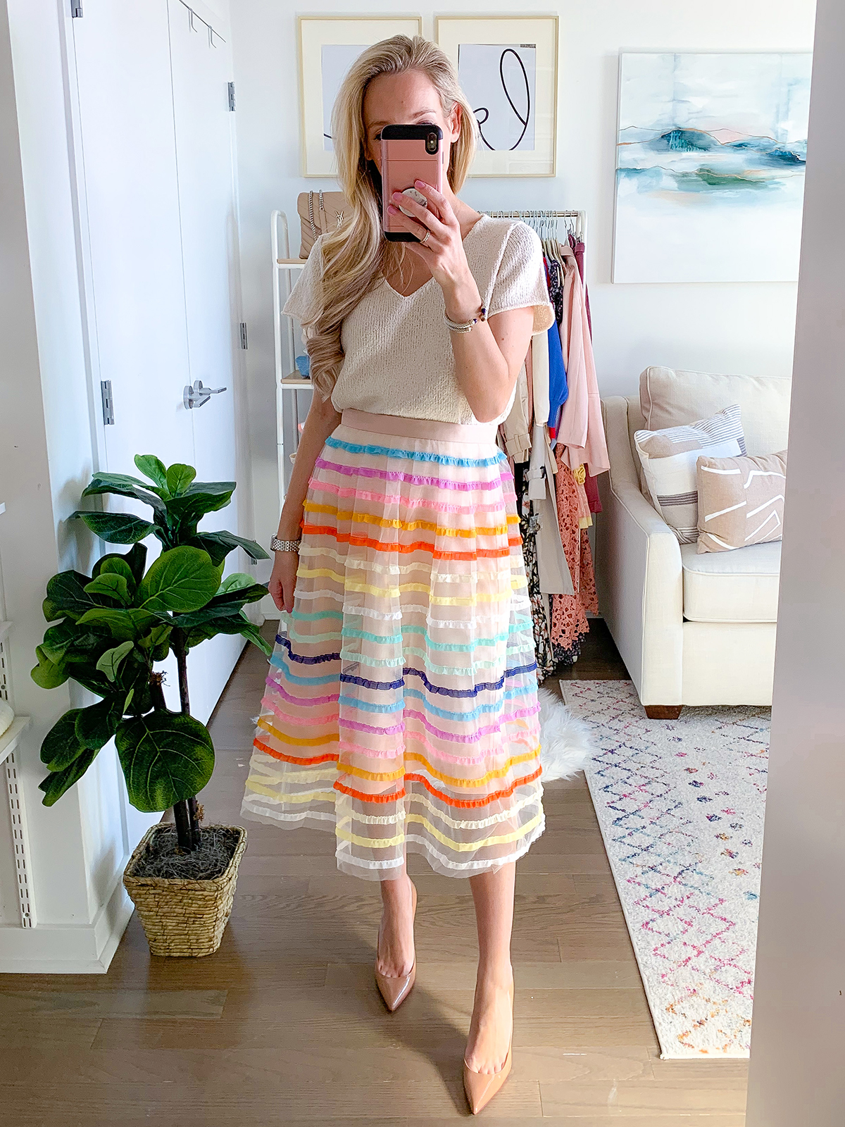 Anthropologie Tulle Midi Skirt