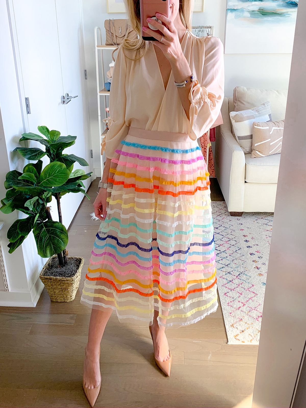 Anthropologie Tulle Midi Skirt