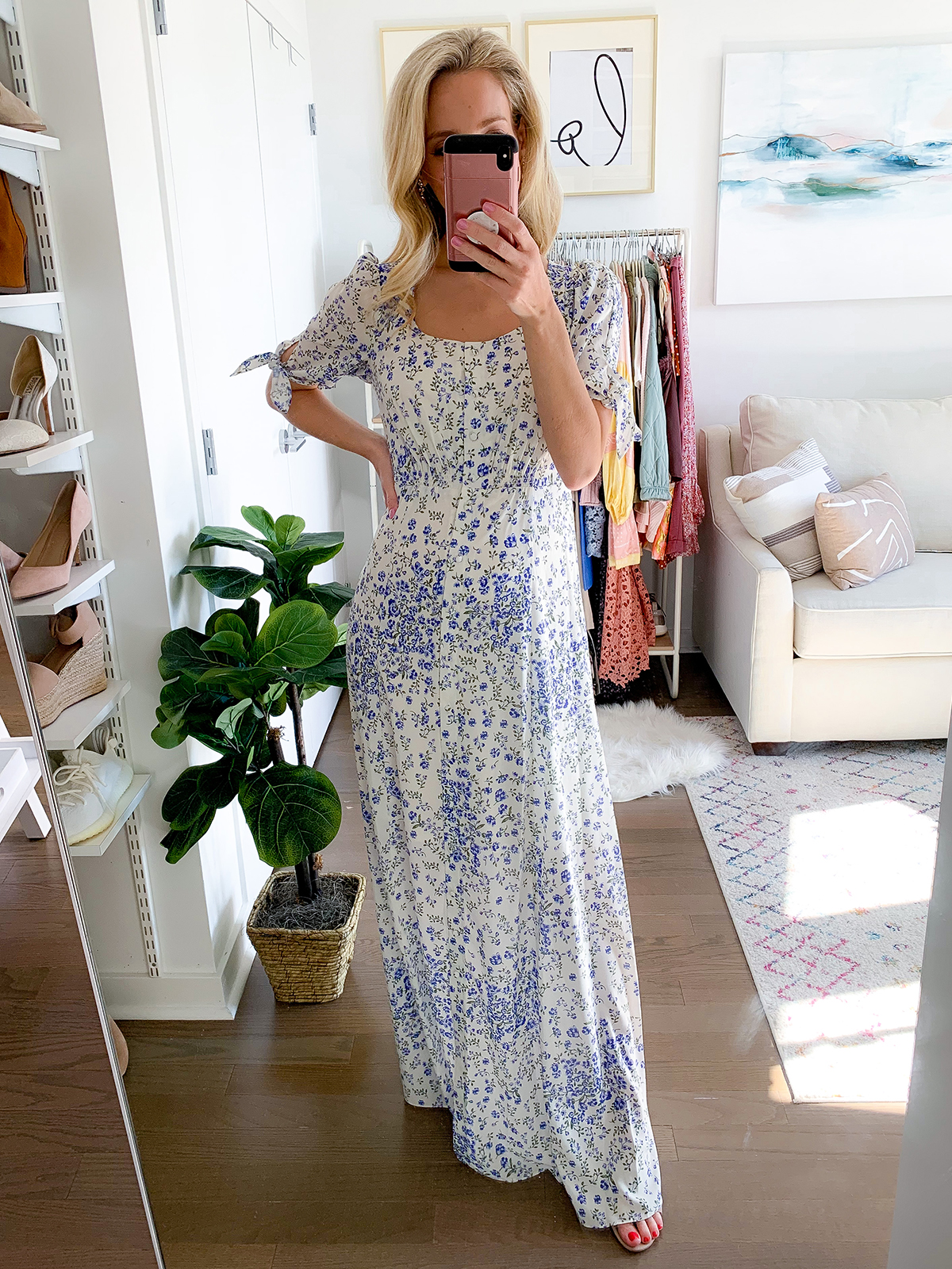 Blue Floral Maxi Dress