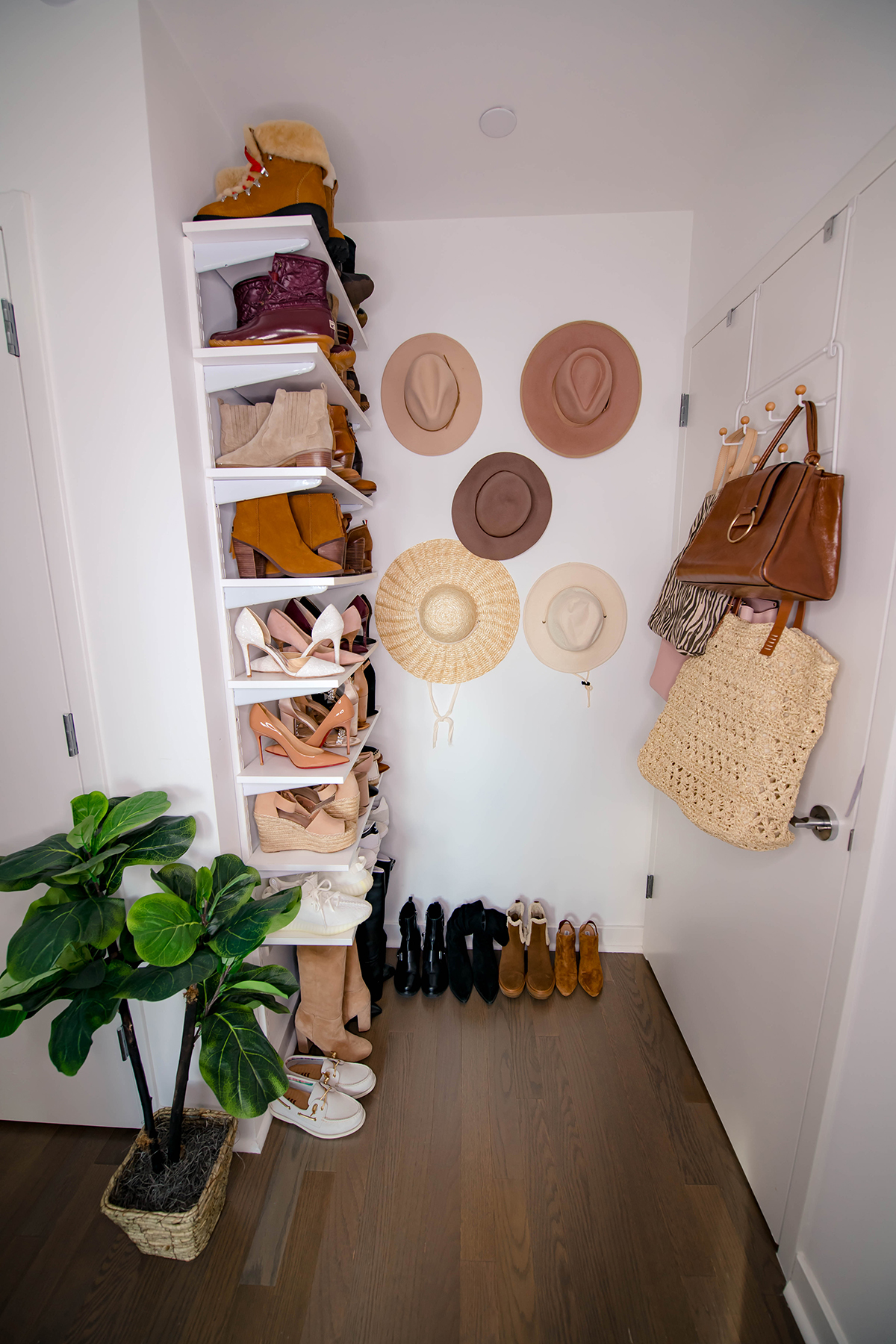 How To Hang Shoe Shelves + A Hat Wall - Katie's Bliss