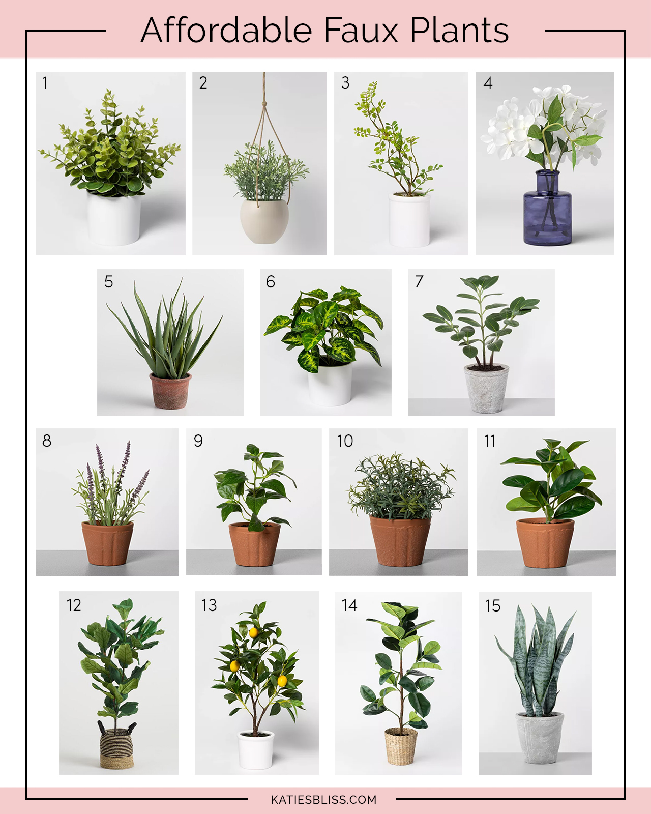 Katies Bliss Affordable Faux Plants