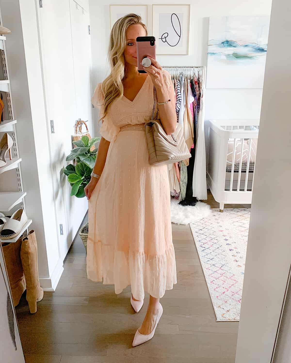 Ruffle Sleeve Midi Dress