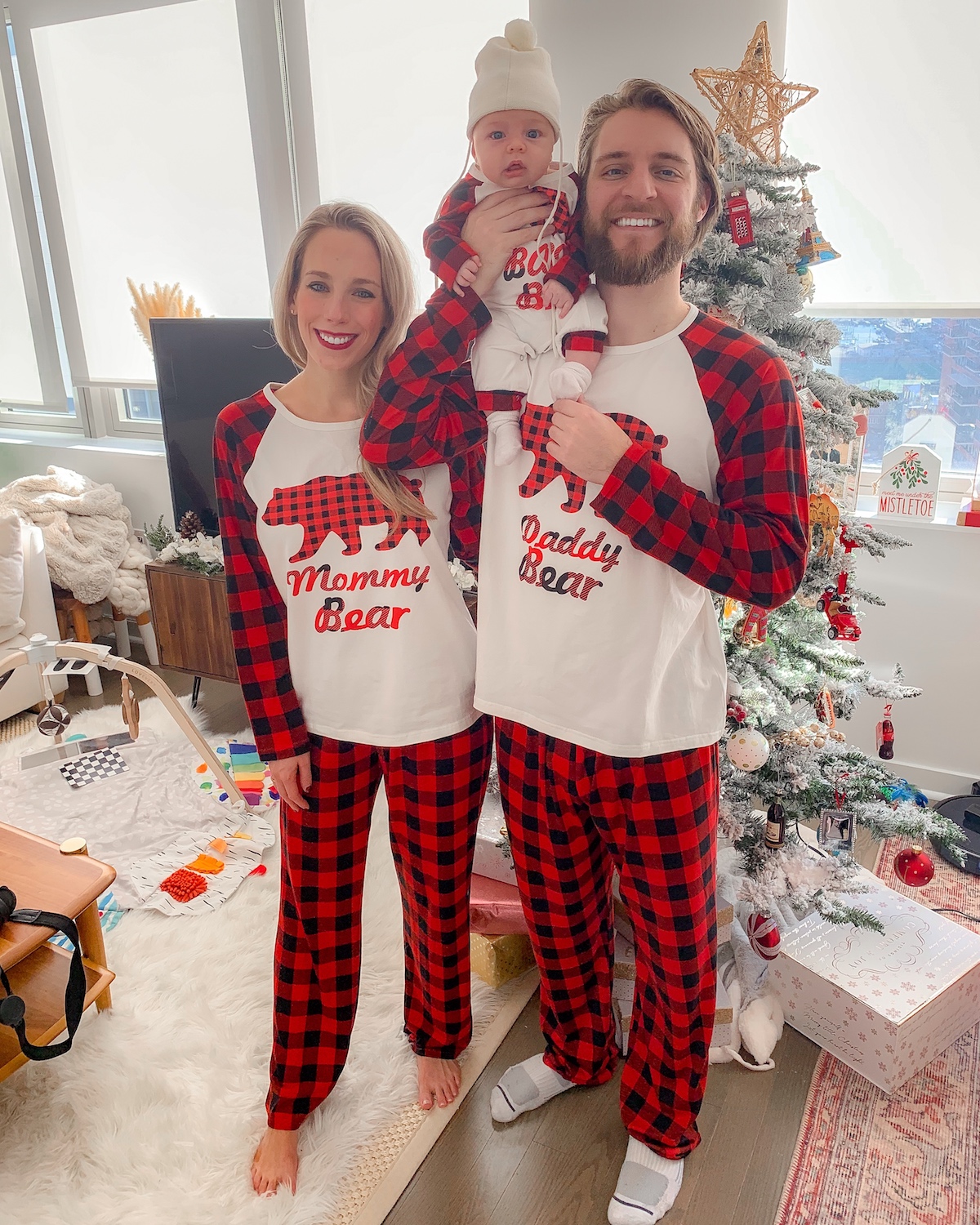 Walmart in discount store christmas pajamas