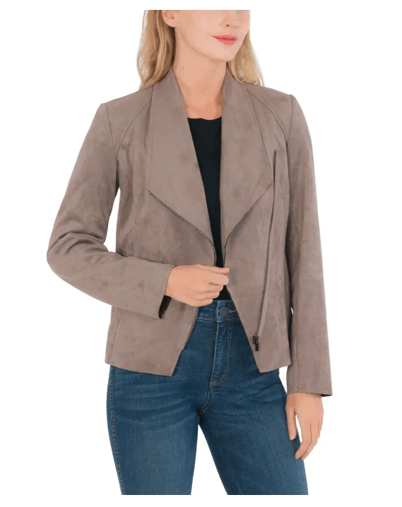 Kut From The Kloth Carina Faux Suede Drape Moto Jacket