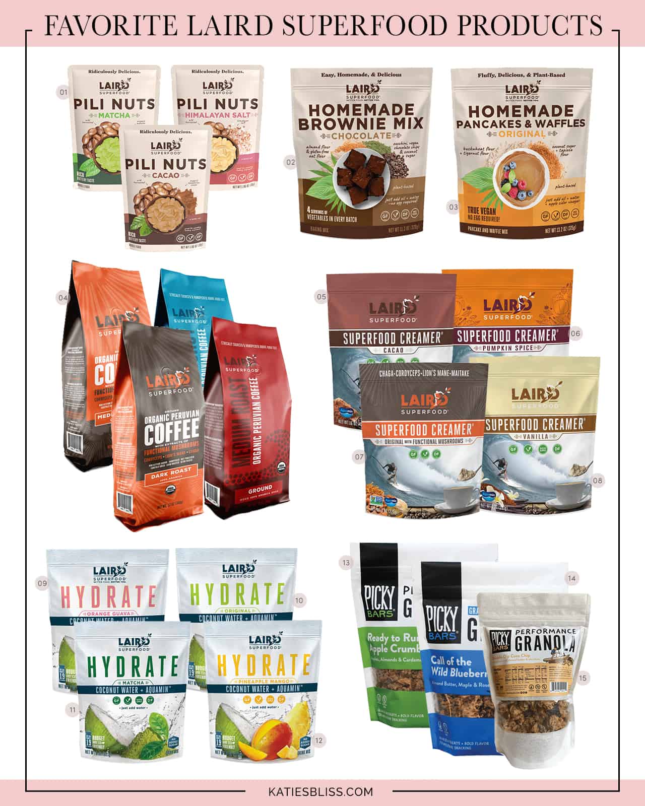 Katies Bliss Favorite Laird Superfood Products